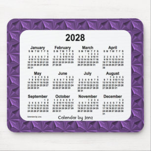 2028 Lila Diamonds Calendar von Janz Mouse Pad Mousepad