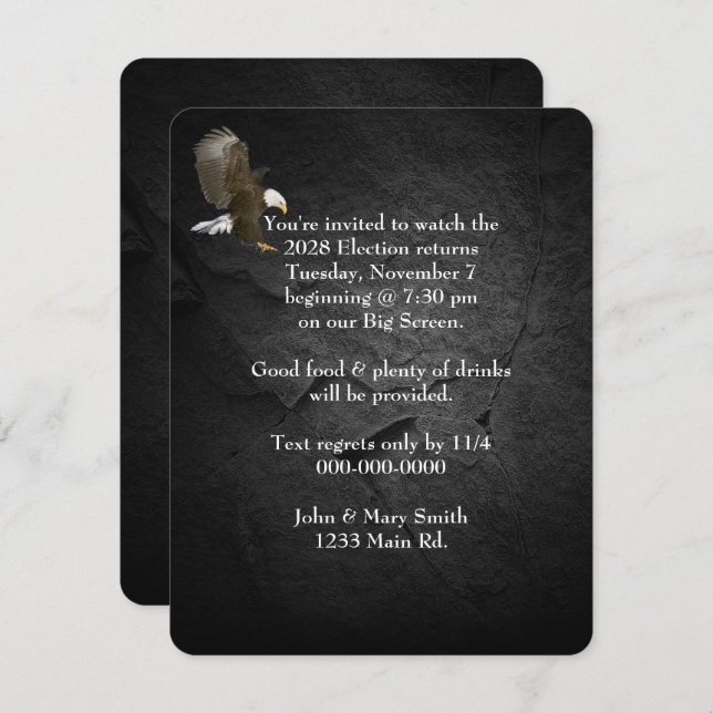 2028 Party Bald Eagle Einladung (Vorne/Hinten)