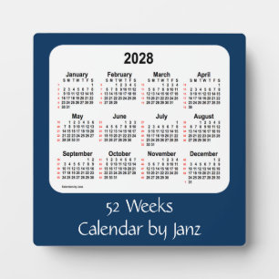 2028 Police Box Blue 52 Weeks Calendar by Janz Fotoplatte