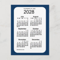 2028 Police Box Blue 6 Month Mini Kalender von Jan
