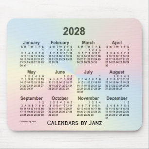 2028 Rainbow Cloud Calendar by Janz Mousepad