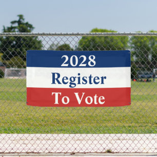 2028 Rot-Weiß und Blau-Register zur Abstimmung Banner