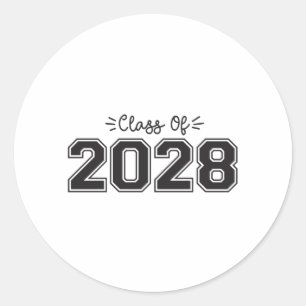 2028 Senioren, Klasse 2028 Abschluss Runder Aufkleber
