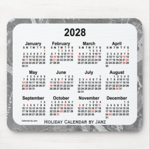 2028 Silver Holiday Art Calendar von Janz Mouse Pa Mousepad