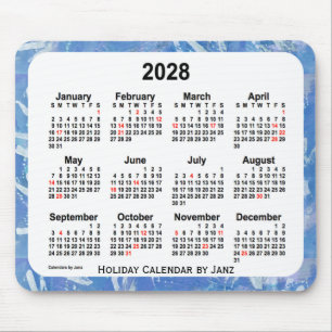 2028 Sky Blue Holiday Mousepad