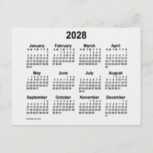 2028 White Smoke Mini-Kalender von Janz Postkarte
