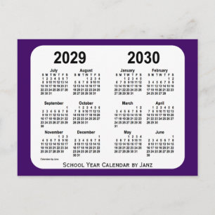 2029-2030 Lila Schuljahr in Mini von Janz Postkarte