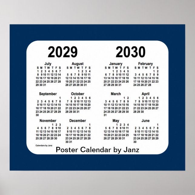 2029-2030 Police Box Blue School Calendar by Janz Poster (Vorne)