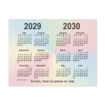 2029-2030 Rainbow Cloud School Calendar by Janz