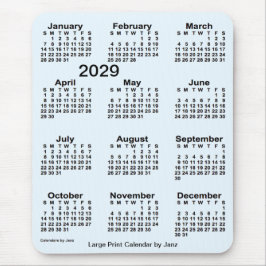 2029 Alice Blue Large Print Calendar von Janz Mousepad