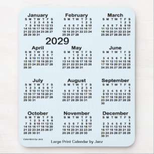 2029 Alice Blue Large Print Calendar von Janz Mousepad