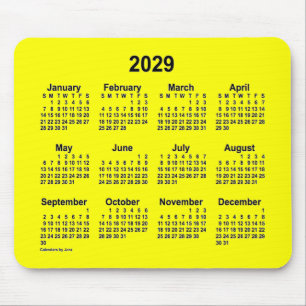 2029 Gelber Kalender von Janz Mouse Pad Mousepad