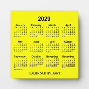 2029 Gelber Schreibtisch Kalender von Janz Fotoplatte