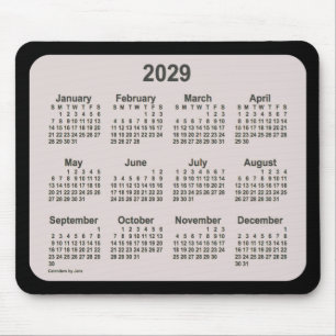 2029 La Boca auf schwarzen Kalender von Janz Two T Mousepad