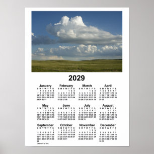 2029 Nebraska Sandhills Kalender von Janz Poster