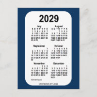 2029 Police Box Blue 6 Month Mini Kalender von Jan