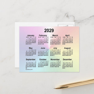 2029 Rainbow Cloud Mini Calendar von Janz Postkarte