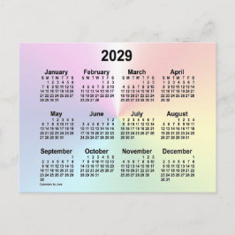 2029 Rainbow Cloud Mini Calendar von Janz Postkarte
