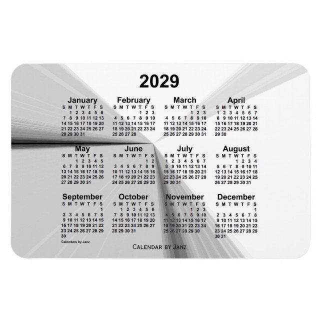 2029 Raucherkalender von Janz 4x6 Magnet (Horizontal)