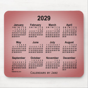 2029 Sangria Gray Calendar von Janz Mouse Pad Mousepad