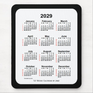 2029 Two Tone Black 52 Week Calendar von Janz Mousepad