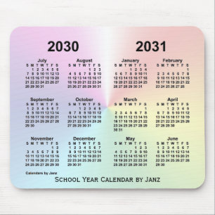 2030-2031 Rainbow Cloud School Calendar by Janz Mousepad