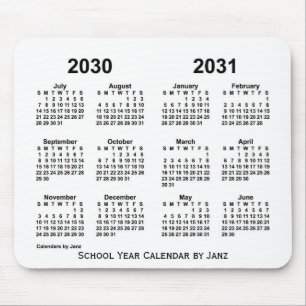 2030-2031 Weißer Schuljahrskalender von Janz Mousepad