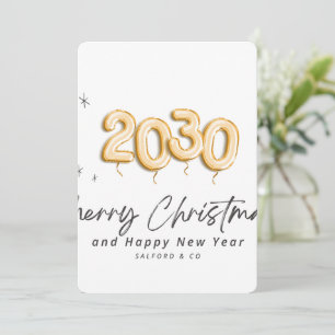 2030 Frohe Weihnachten- und Neujahrskarte Feiertagskarte