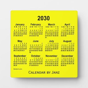 2030 Gelber Schreibtisch Kalender von Janz Fotoplatte
