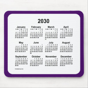2030 Lila und weißer Kalender von Janz Two Tone Mousepad