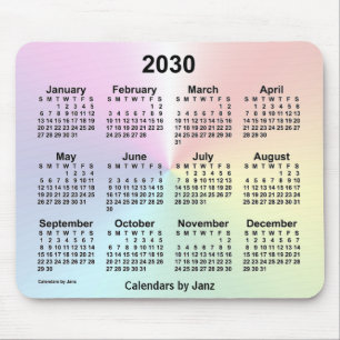 2030 Rainbow Cloud Calendar by Janz Mousepad