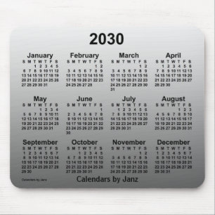 2030 Verblasster Weißkalender von Janz Mousepad