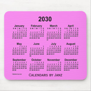 2030 Violet Calendar von Janz Mouse Pad Mousepad