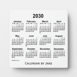 2030 Weißbuch-Kalender von Janz Fotoplatte
