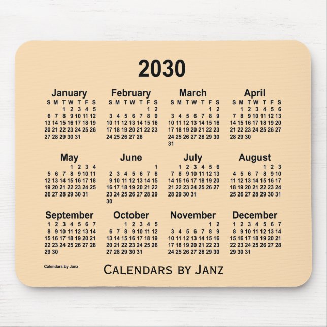 2030 Wheat Calendar von Janz Mouse Pad Mousepad (Vorne)