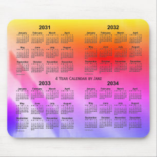 2031-2034 Rainbow Shadows 4 Year Calendar by Janz Mousepad