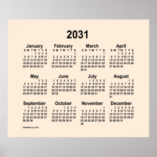 2031 Antikweiß Kalender von Janz Print Poster