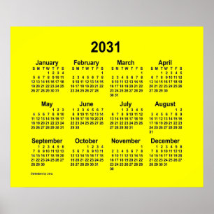 2031 Gelber Kalender von Janz Print Poster