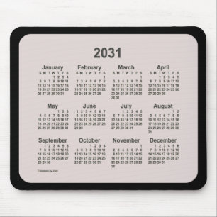 2031 La Boca auf schwarzen Kalender von Janz Two T Mousepad