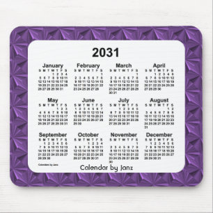 2031 Lila Diamonds Calendar von Janz Mousepad