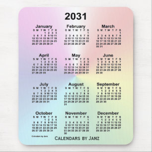 2031 Rainbow Cloud Calendar von Janz Mouse Pad Mousepad