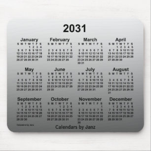 2031 Verblasster Weißkalender von Janz Mousepad