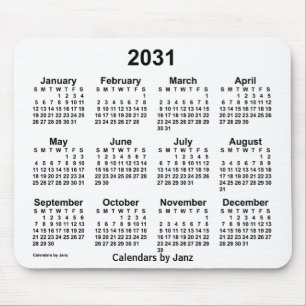 2031 Weißkalender von Janz Mouse Pad Mousepad