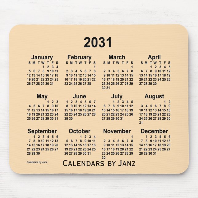 2031 Wheat Calendar von Janz Mouse Pad Mousepad (Vorne)