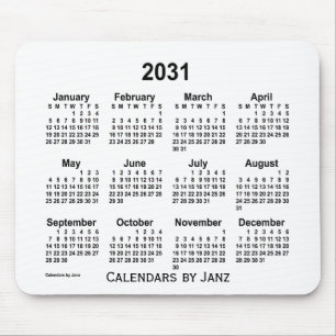 2031 White Calendar von Janz Mouse Pad Mousepad