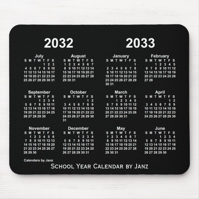 2032-2033 Neon School Year Calendar by Janz Mousepad (Vorne)