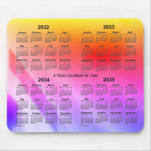 2032-2035 Rainbow Shadows 4 Year Calendar by Janz Mousepad