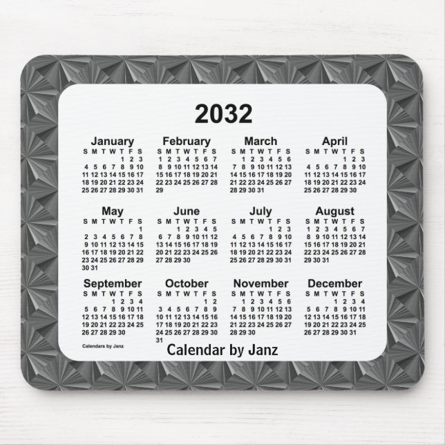 2032 Black Diamonds Calendar Mousepad (Vorne)