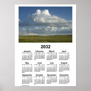 2032 Nebraska Sandhills Kalender von Janz Poster