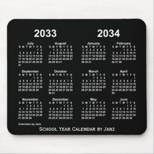 2033-2034 Neon School Year Calendar by Janz Mousepad